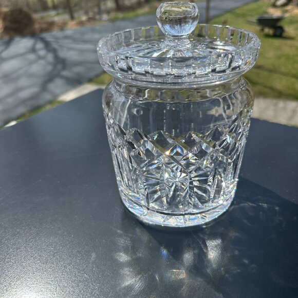 #6034 WATERFORD CRYSTAL LISMORE BISCUIT BARREL WITH LID - Picture 10 of 11